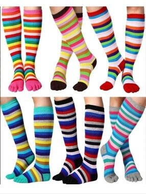 Toe Socks! Red Toe! Bundle 3 For $15